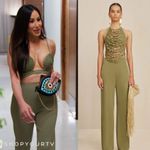 Cult Gaia NWT Kora tea green viscose high waist trousers pants size US 6 S small Photo 3