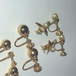 Lot of 3 Vintage Gold Tone Airplane Stud Screw Back Earrings Photo 4