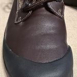 Coach  “Dianne” Brown and Black Monogram Lace-Up Boots, Size 8M Photo 6