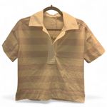 Everlane Boxy Oversized Rugby Polo White Lilac Purple Stripe 100% Cotton XS NWT Photo 2