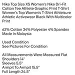  Top Size XS Women's Nike Dri-Fit Cotton Tee Athlete Graphic Print T-Shirt Women's Top Photo 1