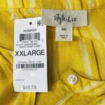 Style & Co XX-Large Romper Shorts Striped V-Neck Sleeveless Pockets Yellow New Photo 4