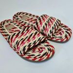 Crown & Ivy Piper Red Multi Satin Slide Sandals Size 7 Photo 0