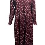 Rare Smith & Hawken Burgundy Floral Maxi Dress Modest, Tradwife, Cottagecore (S) Red Photo 0