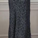NWOT 4SIENNA Floral Micro Dot MIDI Skirt Small Black Photo 1