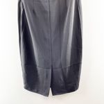 LPA  Aurora Ostrich Feather Strapless Midi Cocktail Dress Black Small Photo 8