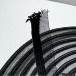 Black Striped Woven Straw Floppy Hat Photo 4