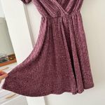 SheIn ⭐️ purple pink deep v neck short sleeve be ribbed knit soft swing dress XS Photo 2