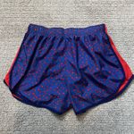 Nike Woman's Large Blue Red Dry Fit Athletic Shorts Stars Lined Photo 2