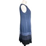 Akris Punto A Line Sleeveless Wool High Neck Ombre Colorblock Dress Blue Navy 8 Photo 2