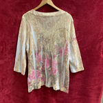 Westbound B03-Women's Woman Blouse, 1X, Beige & Pink VTG vintage Photo 1