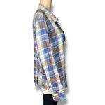 Bit & Bridle Womens Plaid Button Down Shirt Top Long Sleeve Blue Brown Large Photo 2