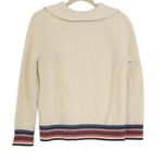 Talbots T by Coolmax White Multi Stripe 1/2 Zip Sweater Size Medium Petite Photo 2