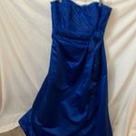 David's Bridal David’s Bridal: Royal Blue Strapless Dress with tulle on bottom- zip back- sz 14 Photo 0