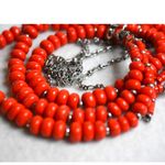 Premier Designs  Clementine Detachable Layers Orange/Silver Tone Beaded Necklace Photo 3