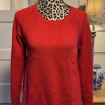 Anthropologie Women’s Sweater Red Size Medium Crew Neck Holiday Preppy Photo 0