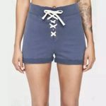 Urban Outfitters BDG  Shorts Small Blue Cotton High Waist Lace Up NEW $39 Photo 2