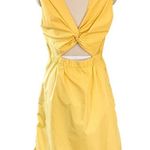 Everlane The Clean Cotton Twist-back Dress in Lemon Canary Yellow Size 12 Photo 2