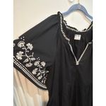 Old Navy  Black Embroidered‎ Peasant Dress Short Sleeve Summer Casual Cute L Photo 2