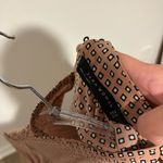 ZARA Geometric Polka Dot Tie Bow Blouse Tan size XS Photo 5