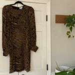Ganni  Tiger Print Dress‎ NWT Size 34 Size US 2 Animal Print Mobwife Chic Viscose Photo 4