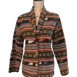 Vintage New Identity Cotton Embroidered Sante Fe Tribal Southwestern Blazer Med. Orange Photo 0
