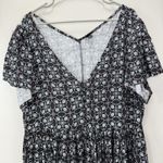 Torrid Black Pink Mini Challis Short Sleeved Tiered Pockets Flare Dress Size 1X Photo 6