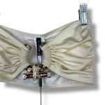 Pretty Little Thing Cream Hammered Trim Bandeau & High Waist Bikini 2-Piece Set Photo 5