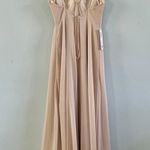 Azazie NWT  Everleigh Frost A-Line Pleated Chiffon Maxi Bridesmaid Dress Photo 4