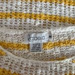 Rafaella Vintage Open Knit Striped Sweater Yellow White Size M Preppy Coastal Photo 6