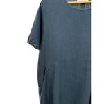 Bryn Walker  100% Linen Marina Dress Blue‎ High Low Minimalist Coastal Chic M Photo 2