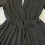 Leith Surplice V-Neck Long Sleeve Pleated Dress Size Small LBD Photo 8