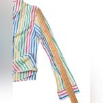 Talbots Vintage 90s  rainbow striped wrap Oxford top Photo 4