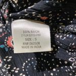 Babydoll Bohemian Floral Top with Flowy Sleeves and Keyhole Blue Photo 5