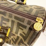 Fendi Brown All Over F Print Satchel Handbag Designer Authentic Leather Photo 4