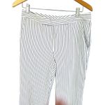 Ralph Lauren Lauren  White Blue Striped Straight Pants Stretch High Rise Womens 8 Photo 5