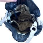 Brighton Black Leather Bucket Slouch Bag White Tassels Silver Charms Photo 13