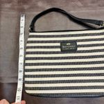 Juicy Couture  Striped Canvas Clutch Shoulder Bag Black White Gold Zip 10x7” Logo Photo 8