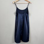 STAUD  Midi Slip Dress Women's Small Blue Cocktail Party Minimalist Satin NWOT Photo 6