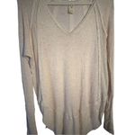 We The Free Free People Catalina Raw Seam Slouchy Knitted Thermal Top Ivory Smal Photo 5
