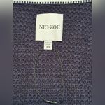 Nic+Zoe  Ribbon Trim Fringe Mix Knit Blazer Women's Dark Indigo Long Sleeve NWOT Photo 5