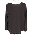Lavender Brown Gray Silk V-Neck Blouse Top Womens Size Extra Small Minimalist Photo 3