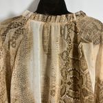 Alfani  Animal Print V Neck Sheer Blouse Photo 7