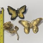 Lot Of 3 Vintage Costume Jewelry Brooches Pins Butterflies & A Giovanni Rose Photo 6