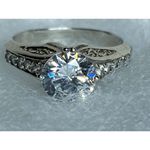 DQ CZ 8.44mm Cubic Zirconia High Setting Sterling Silver CZ accents SZ 11 Ring Photo 9