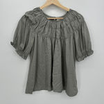 Bohme  Womens Green Peasant Top Size M NWT Smocked Boho Cottagcore Earthy Photo 0