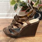 Coach Mallorie Bronze Strappy Wedge Platform Sandals in Size 8.5 Photo 5