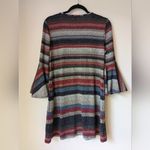 J. Rose Meoimi Knit Dress Flared Trumpet Sleeve Stripes Boho Sz 8P EUC Green Photo 5