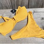 Zaful New Bikini Ribbed Swimsuit high cut bottom V cut textured top tie back Photo 0