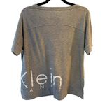 Calvin Klein Tshirt Women's Size Large Grey Spell Out Short Sleeve Athletic Boxy Photo 1